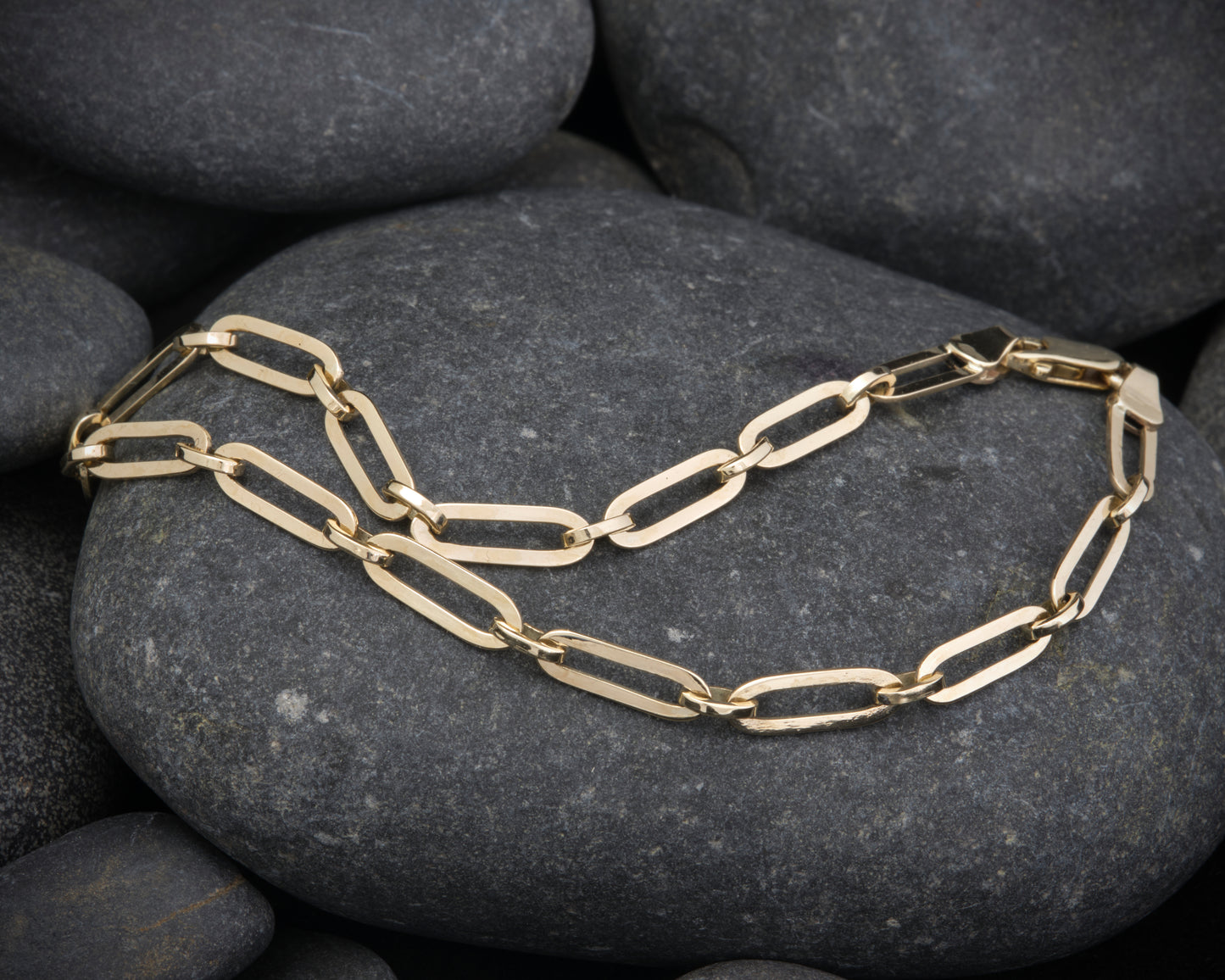 9ct Yellow Gold Flat Paperclip Bracelet