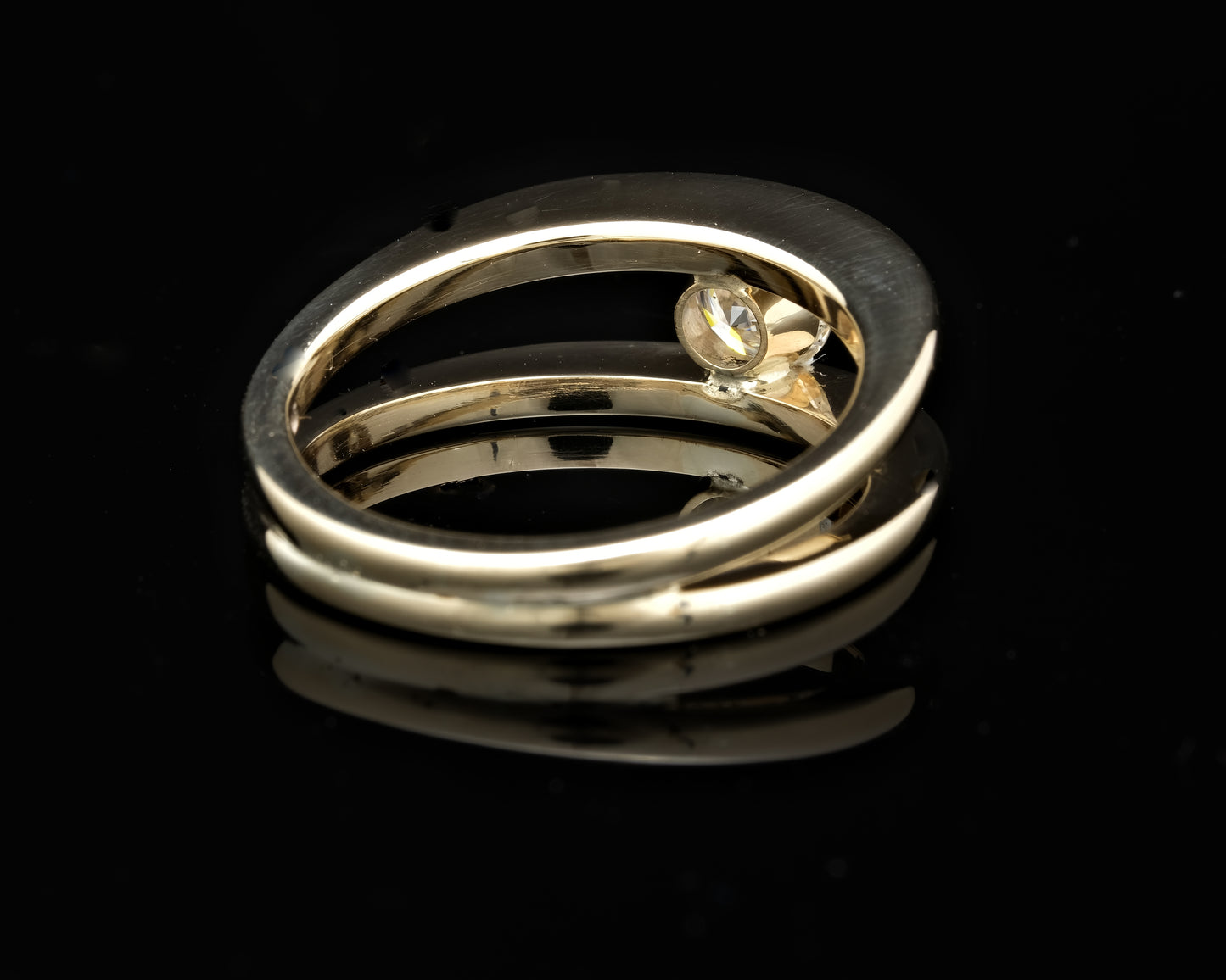 Floating Moissanite Solitaire Ring