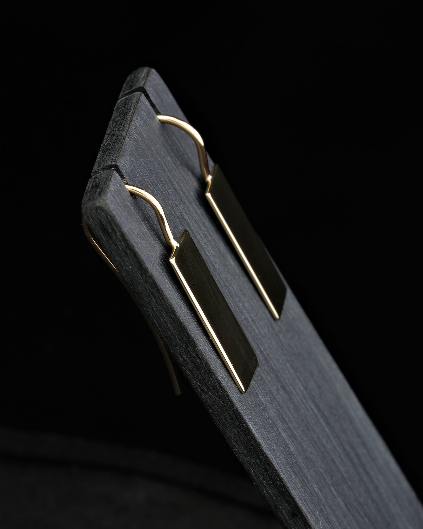 Gold Rectangular Drop Earrings
