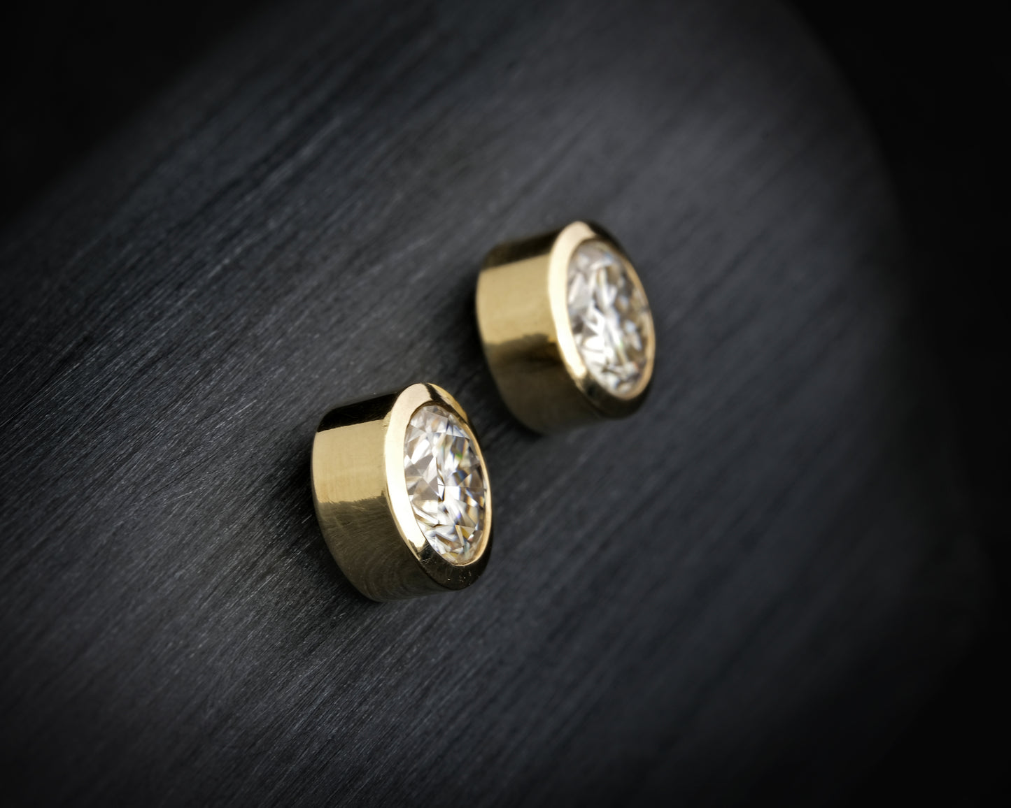 Gold Half Carat Moissanite Studs