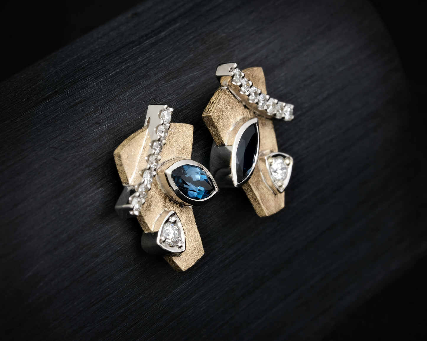 9ct Gold, Topaz & Lab Diamond Studs