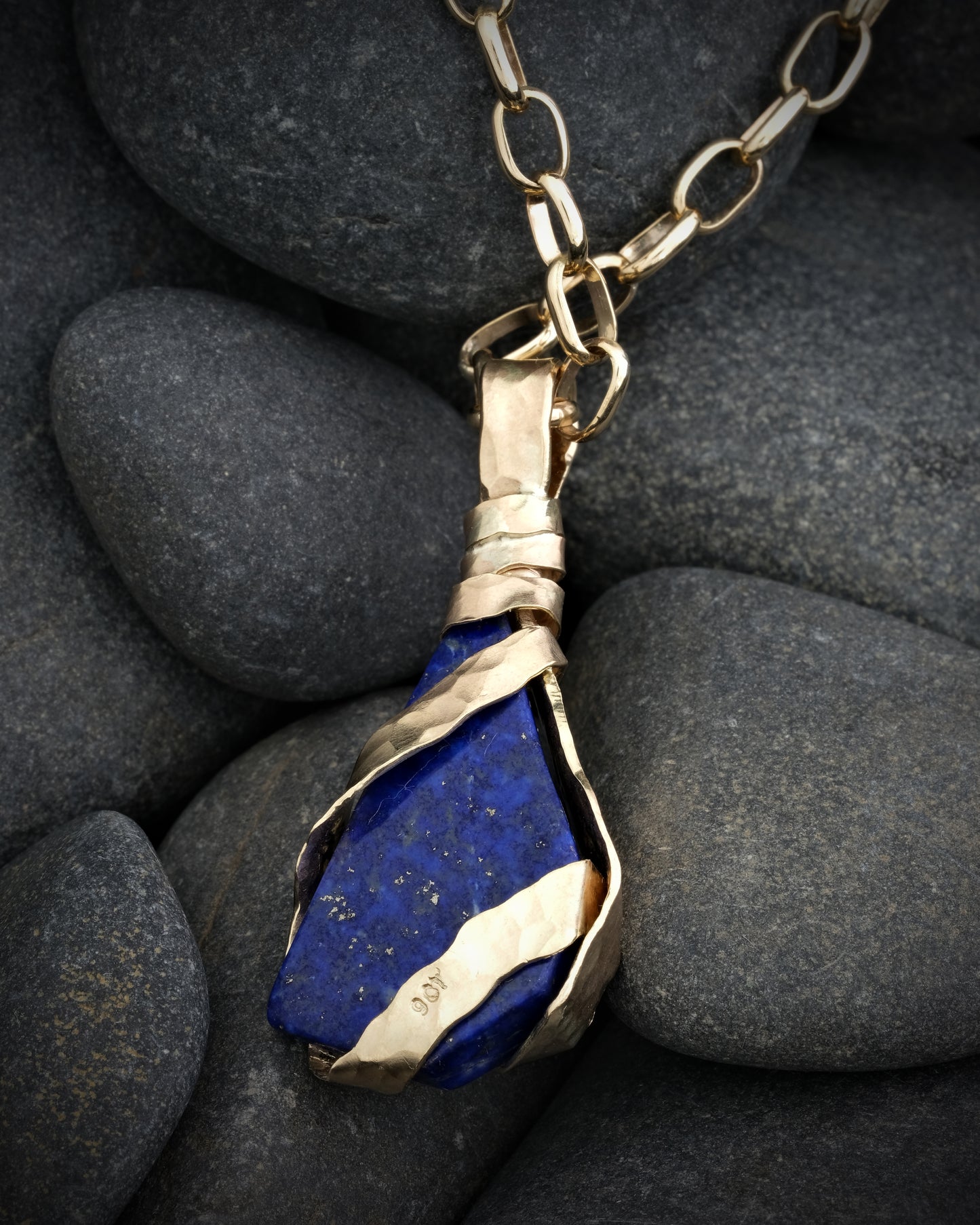 Gold Lapis Lazuli Pendant