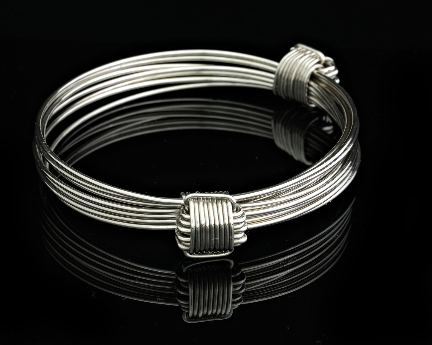 Silver Ethnic Wire Bangle