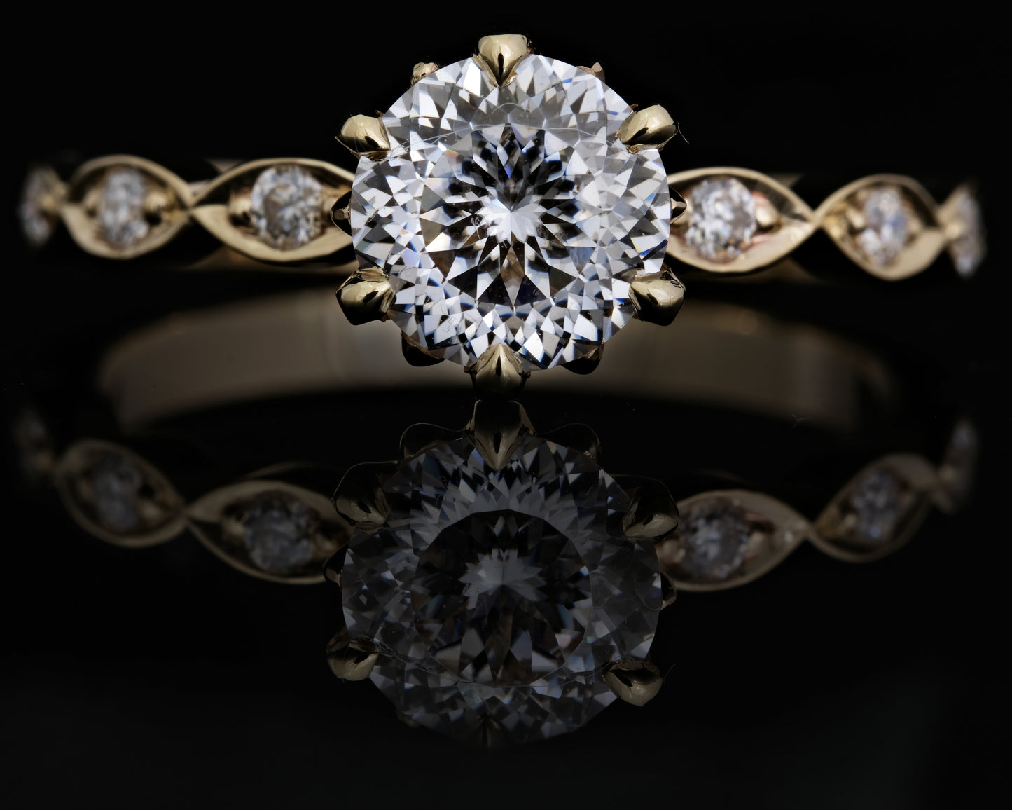 Portuguese Cut Moissanite Ring