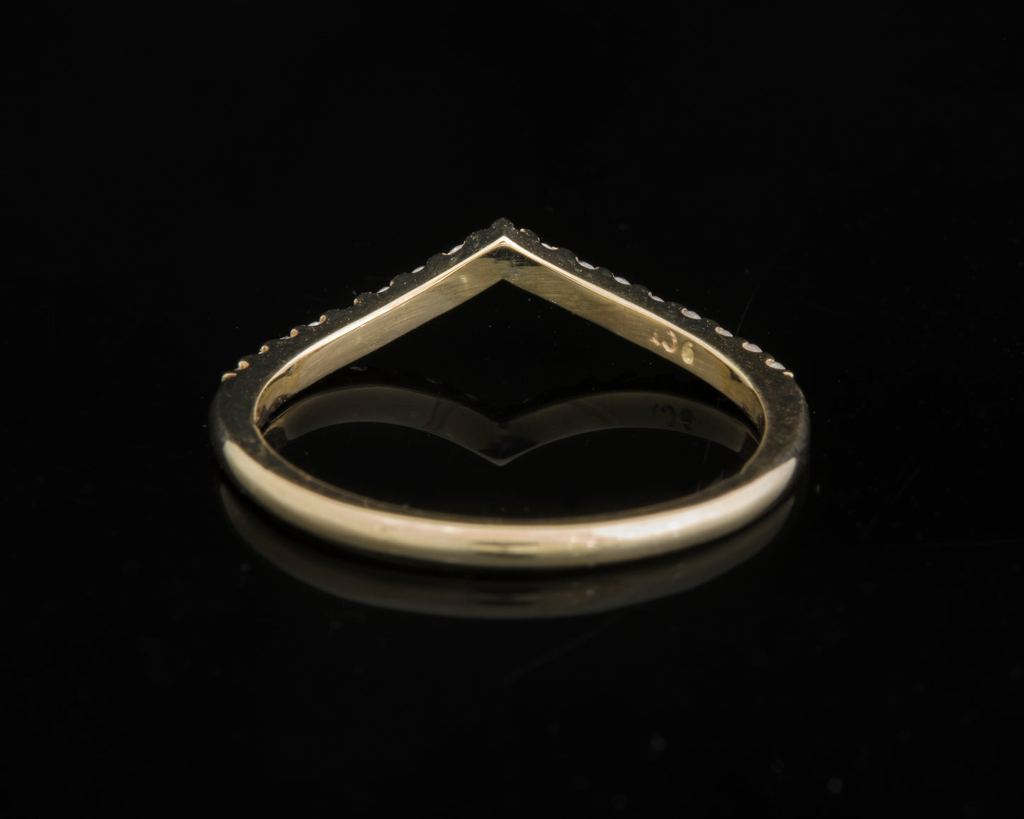 9ct Yellow Gold Wishbone Half Eternity Ring