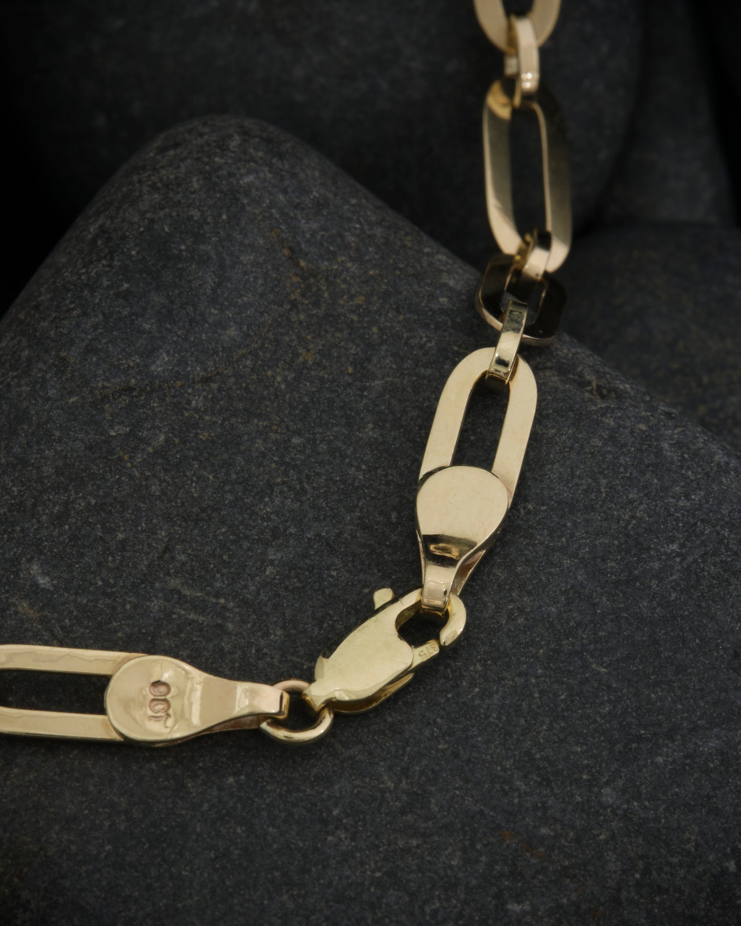 9ct Yellow Gold Flat Paperclip Chain.