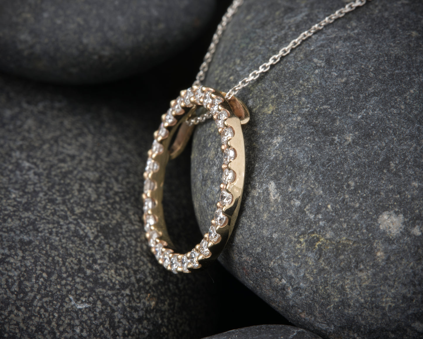 9ct and Lab Grown Diamond Circle Pendant