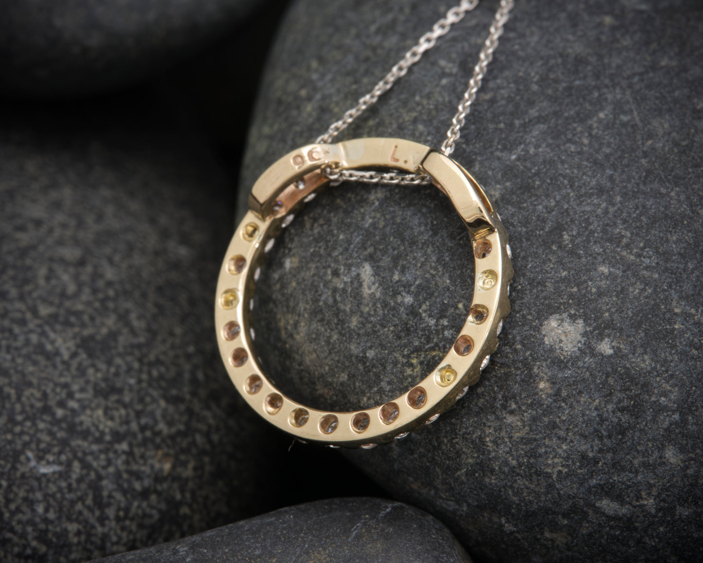 9ct and Lab Grown Diamond Circle Pendant
