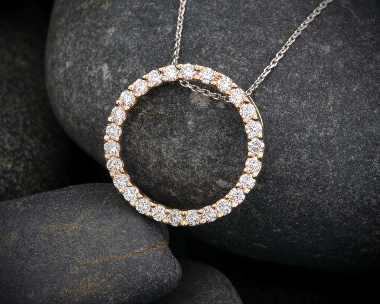 9ct and Lab Grown Diamond Circle Pendant