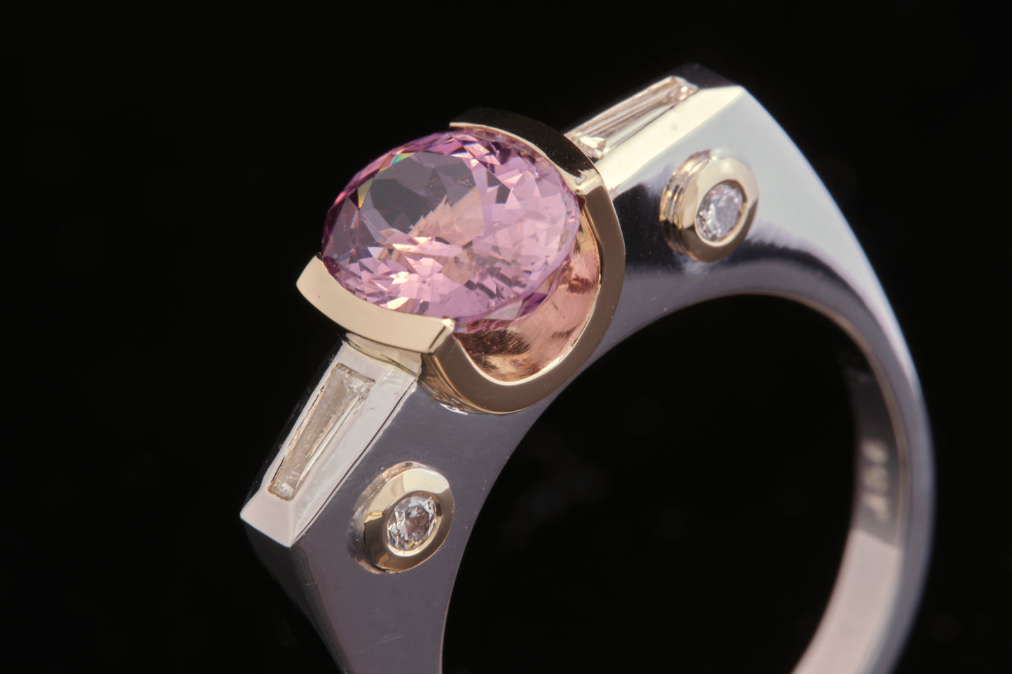 Purple Spinel and Lab Grown Diamond Ring