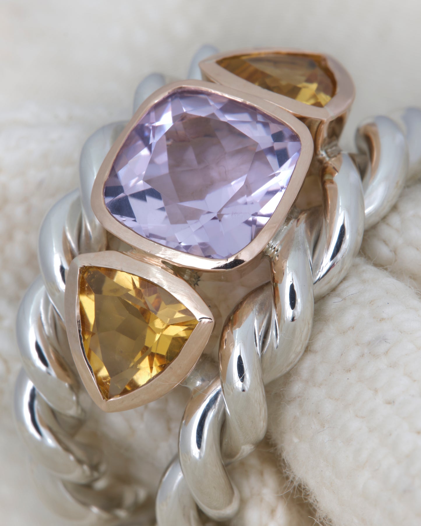 Amethyst and Citrine Ring