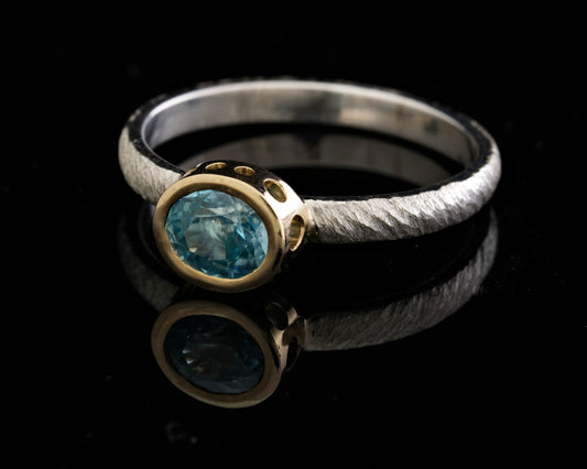 9ct, Silver and Zircon Stax Ring