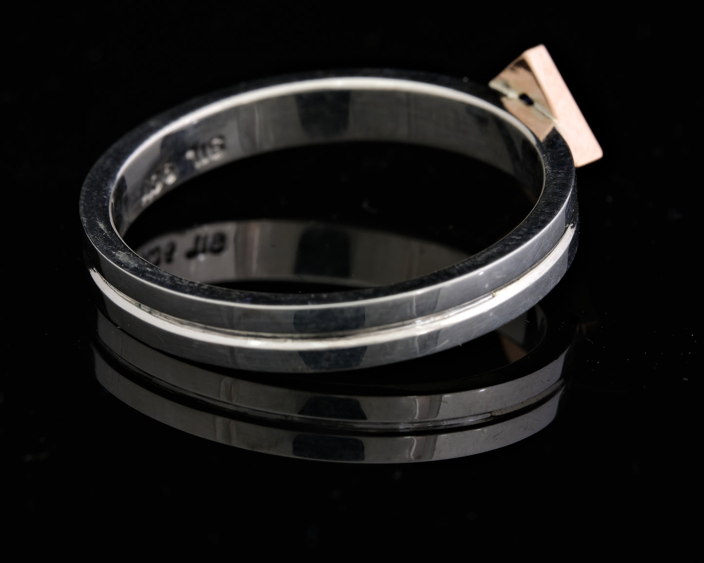 9ct Rose Gold, Silver and Tanzanite Stax Ring