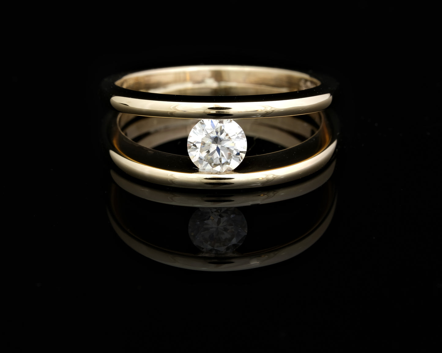 Floating Moissanite Solitaire Ring