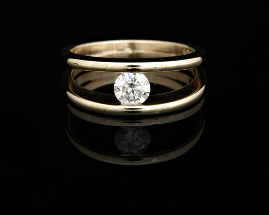 Floating Moissanite Solitaire Ring