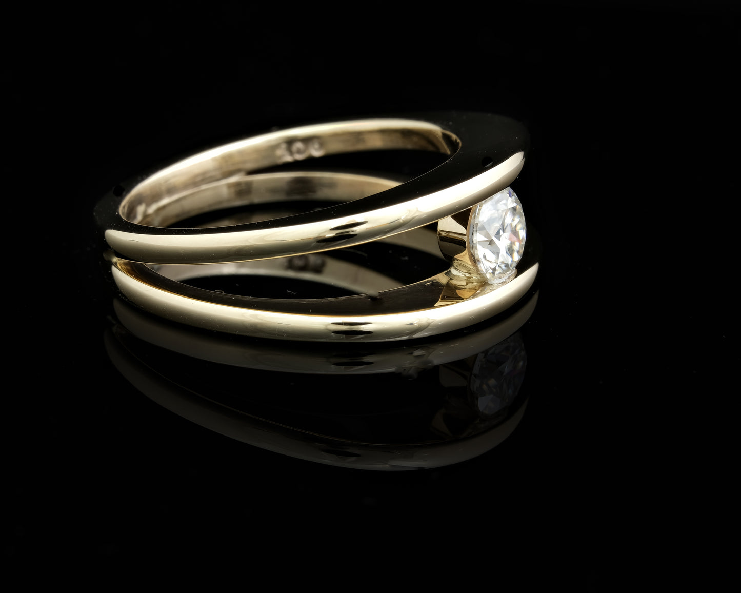 Floating Moissanite Solitaire Ring