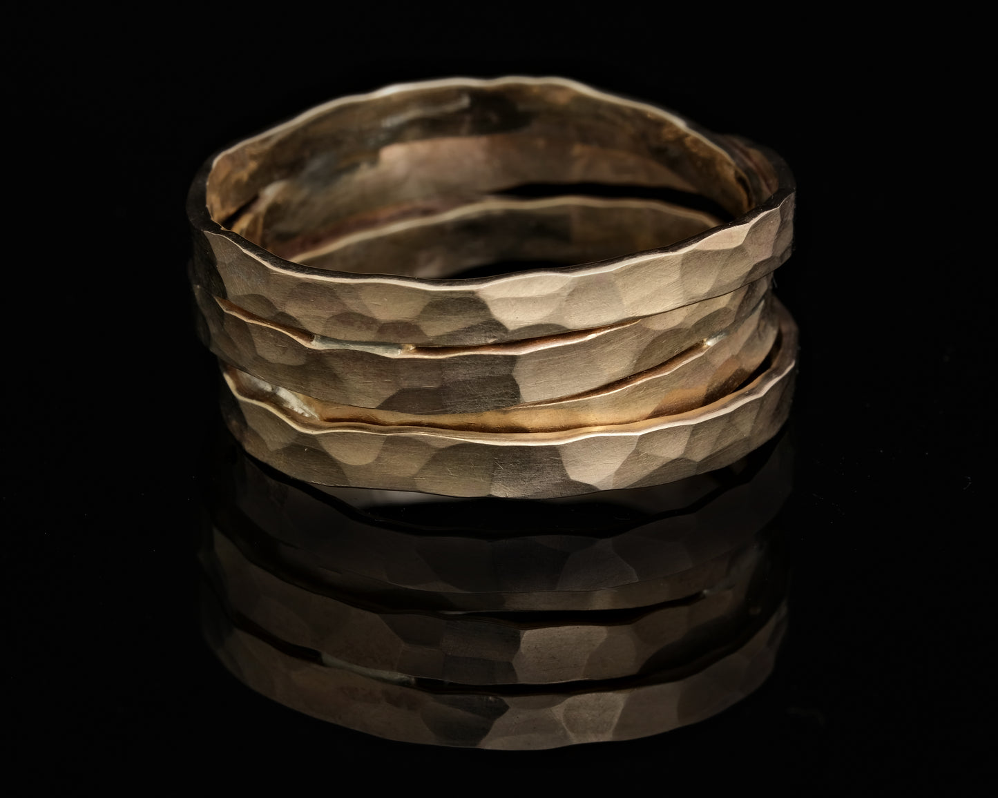 Multi Strand Hammered Ring