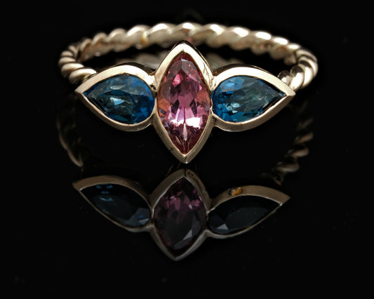 Tourmaline and Topaz STAX Ring
