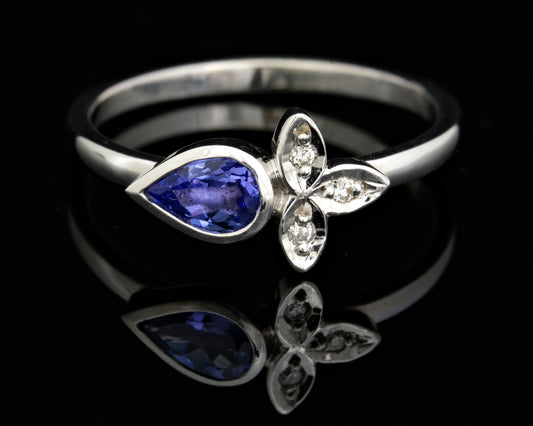 Tanzanite and Diamond Stax Ring