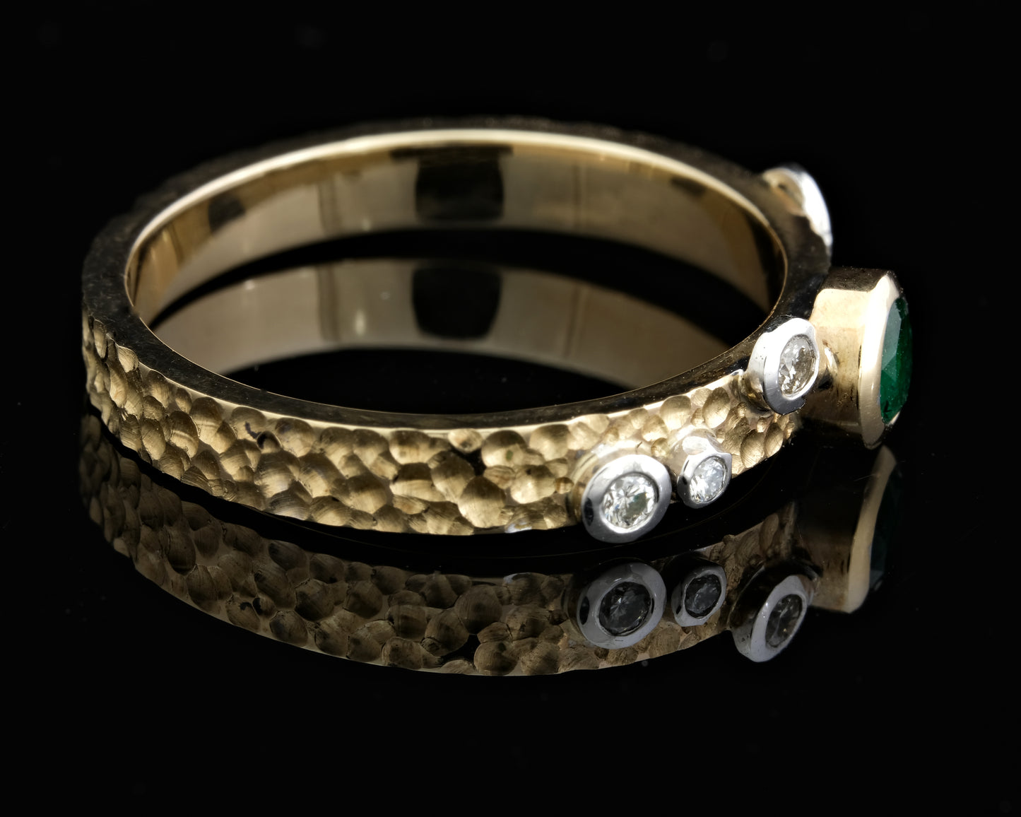 Emerald and Diamond Stax Ring
