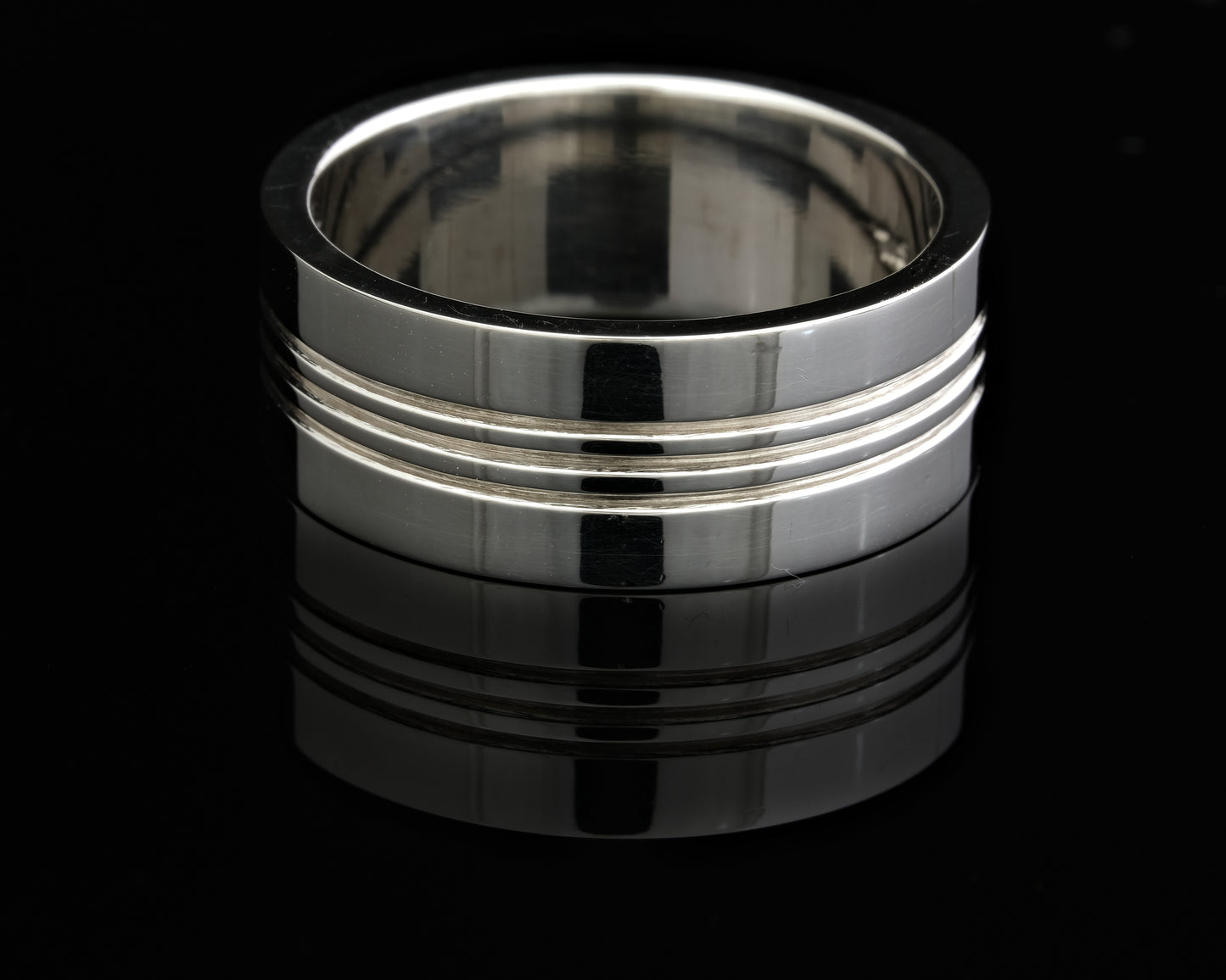 Silver Grooved Band