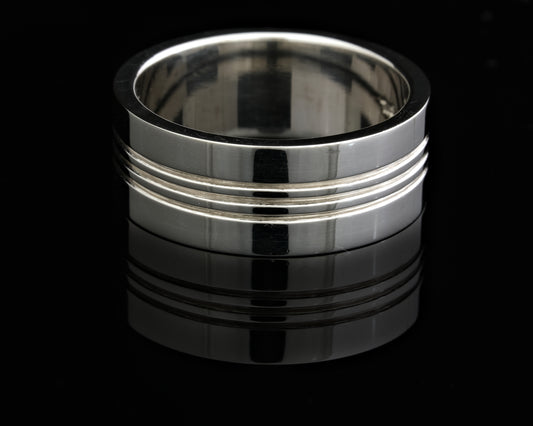 Silver Grooved Band