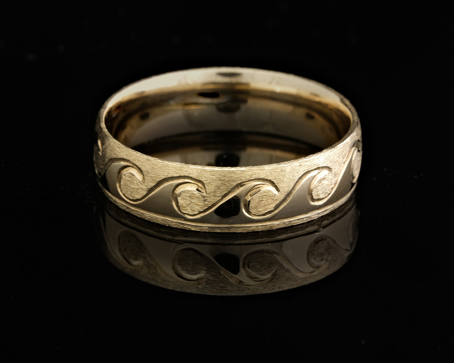 Gold Wave Pattern Ring