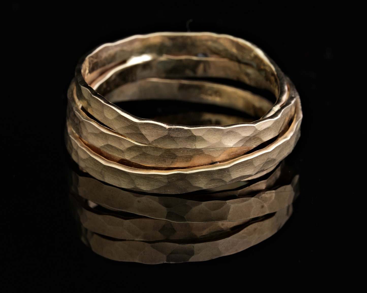 Men's Hammered Multi Stand Ring