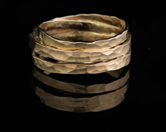 Men's Hammered Multi Stand Ring