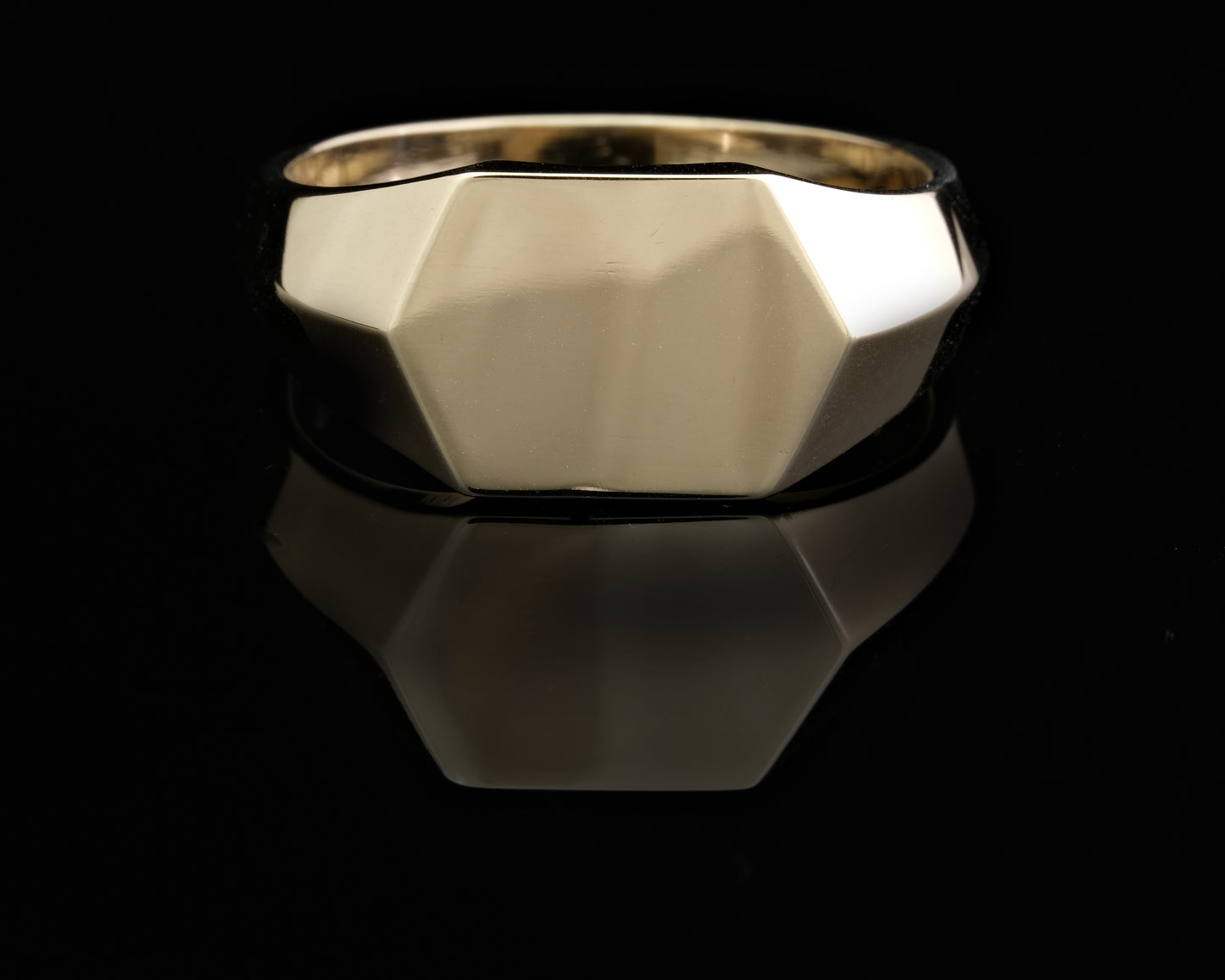 Gold Hexagonal Signet Ring