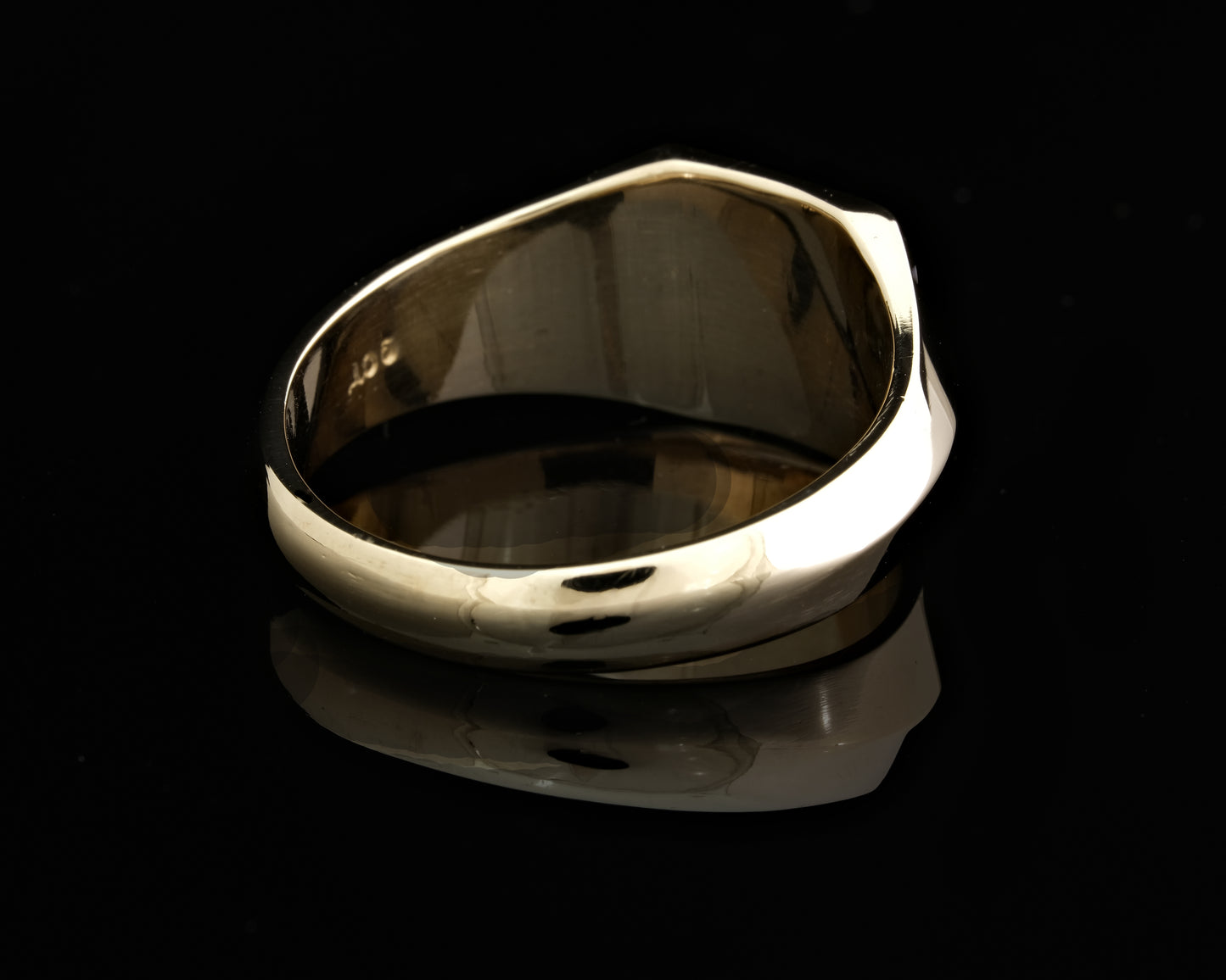 Gold Hexagonal Signet Ring