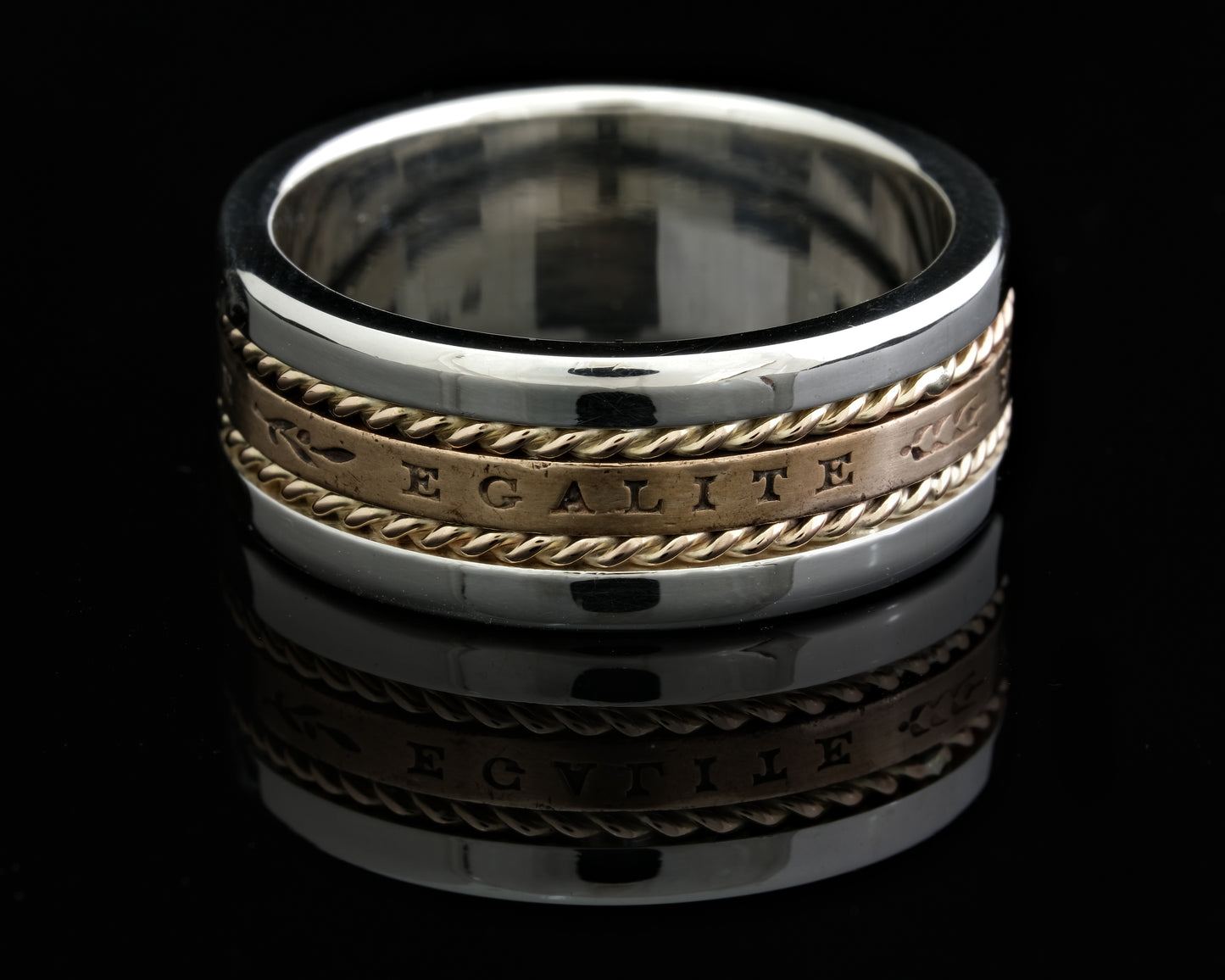 Gold, Silver and Coin Rim Ring