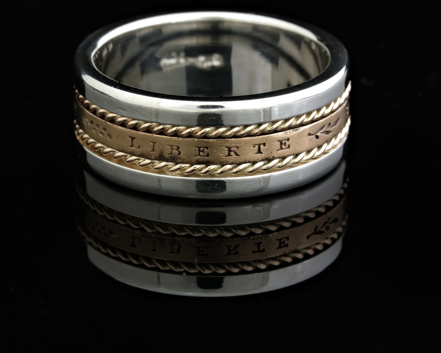 Gold, Silver and Coin Rim Ring