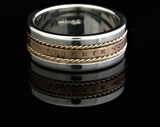 Gold, Silver and Coin Rim Ring