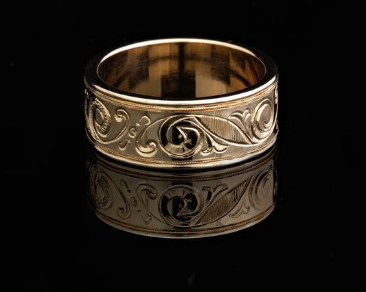 Hand Engraved Gold Band