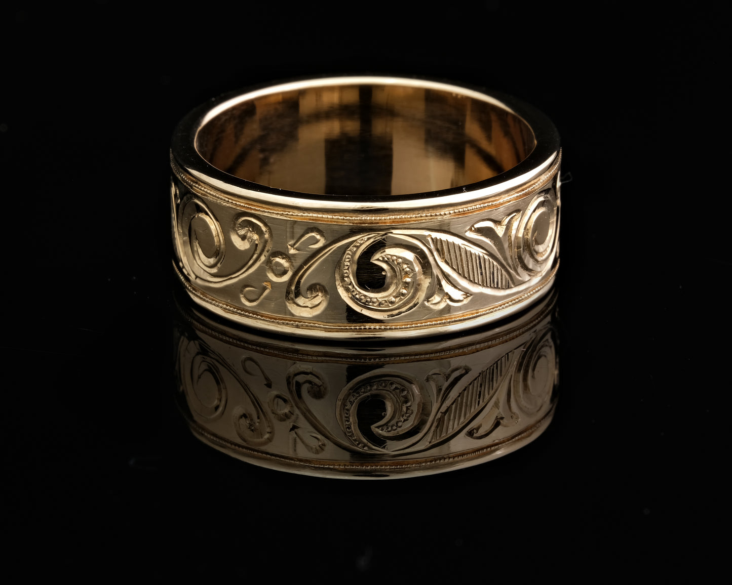Hand Engraved Gold Band