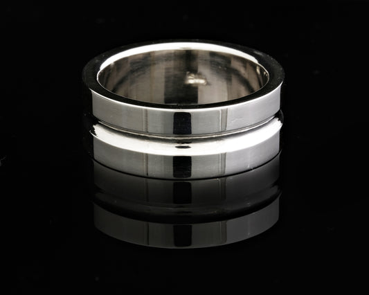 Heavy Grooved Silver Ring