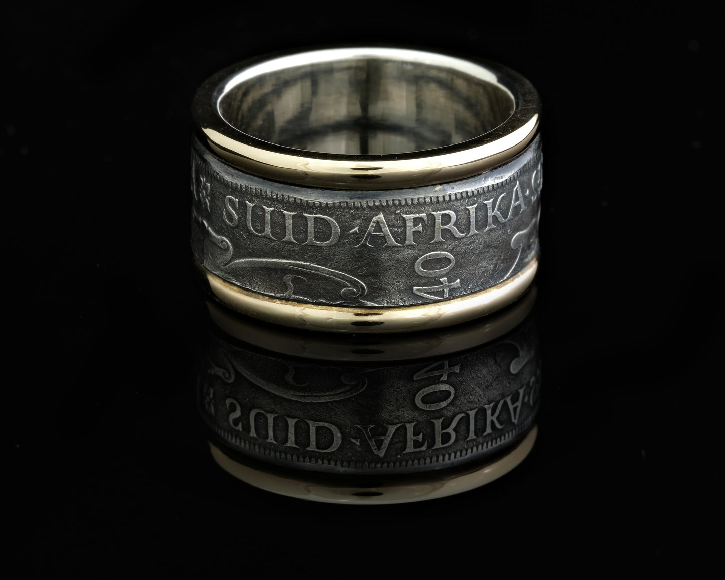 Gold and Silver Inverted Coin Ring