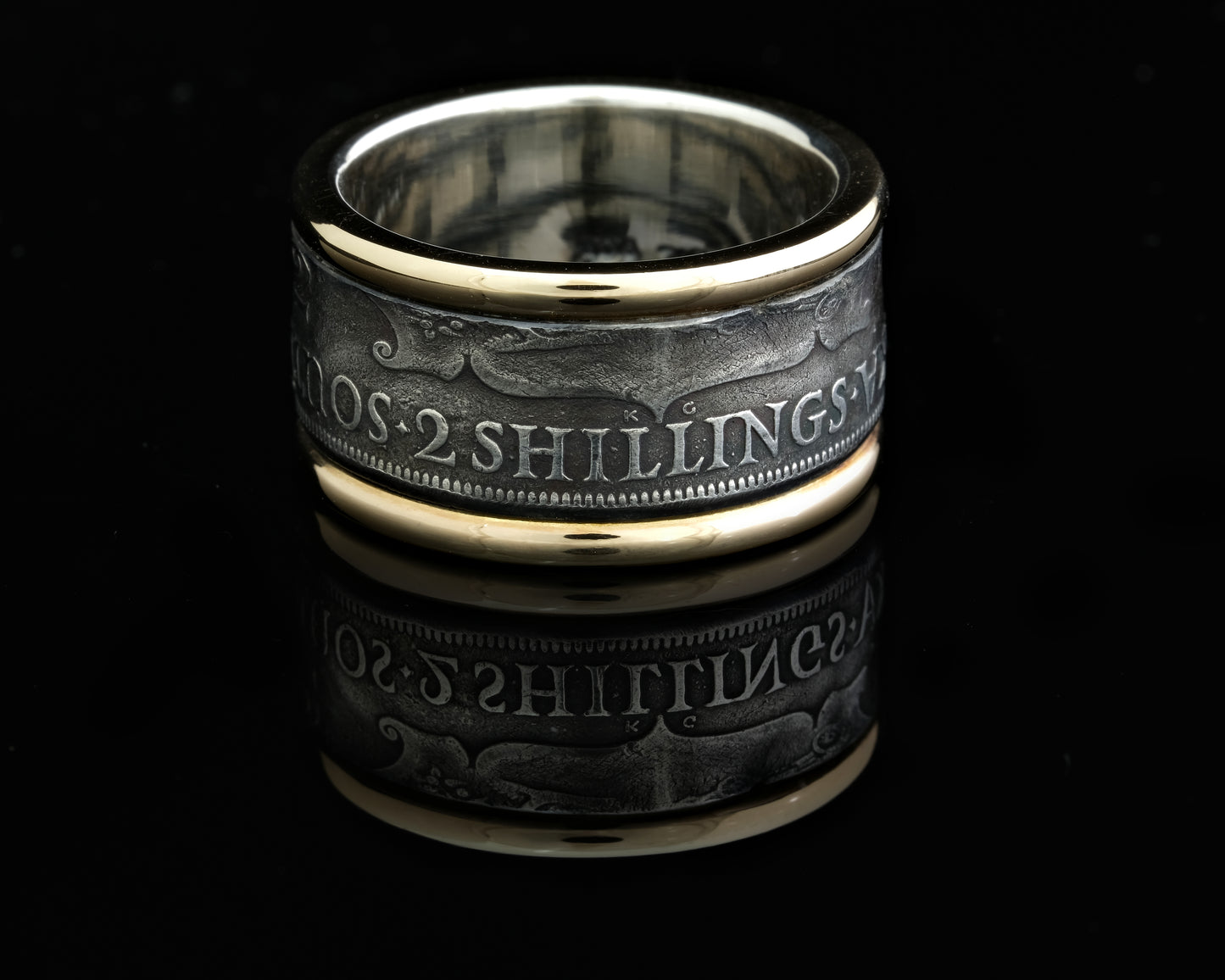 Gold and Silver Inverted Coin Ring