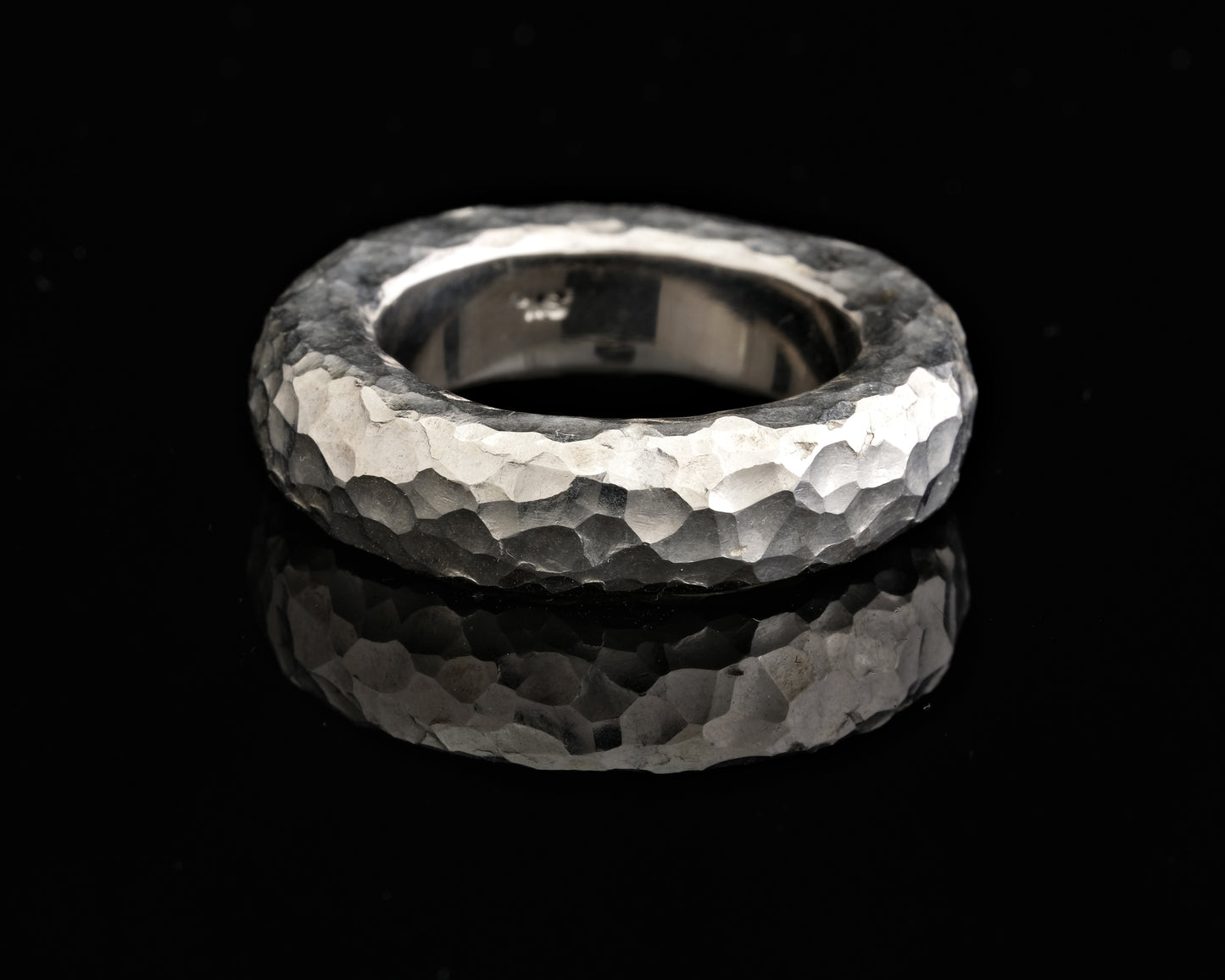Oversize Silver Ring - Hammered