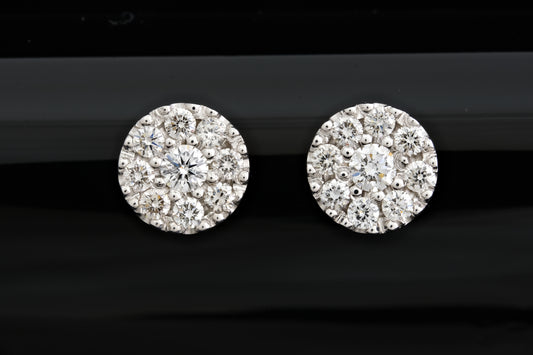 Large Natural Diamond Cluster Studs