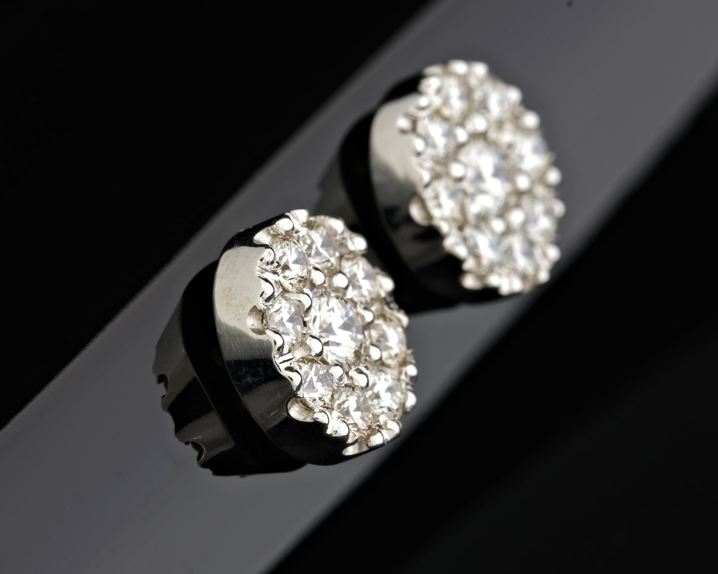 Large Natural Diamond Cluster Studs