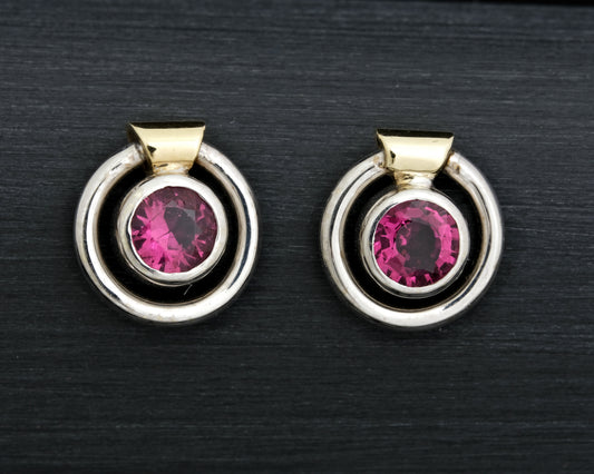 Pink Tourmaline Ear Studs