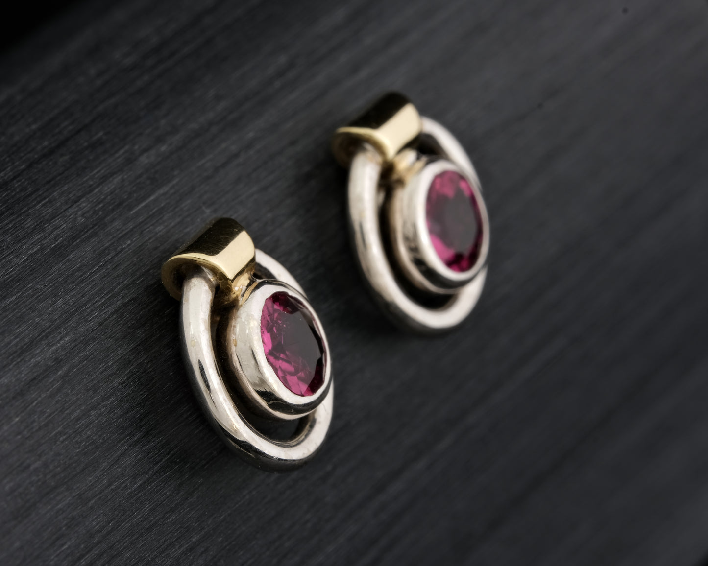 Pink Tourmaline Ear Studs