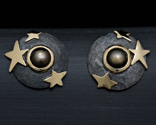 Star Sapphire Ear Studs
