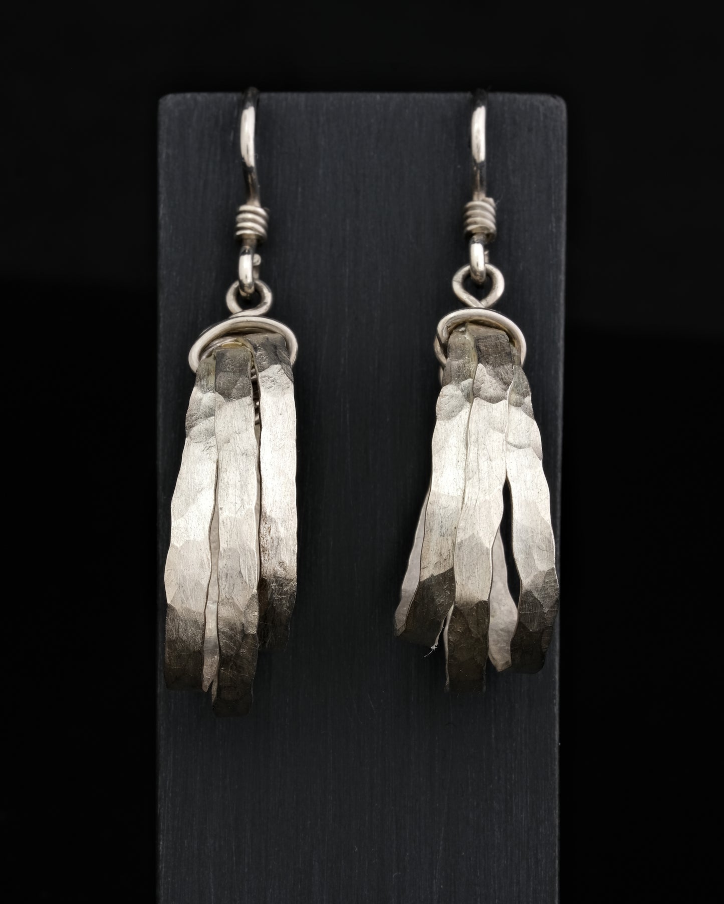 Silver Hanging Hoop Earrings