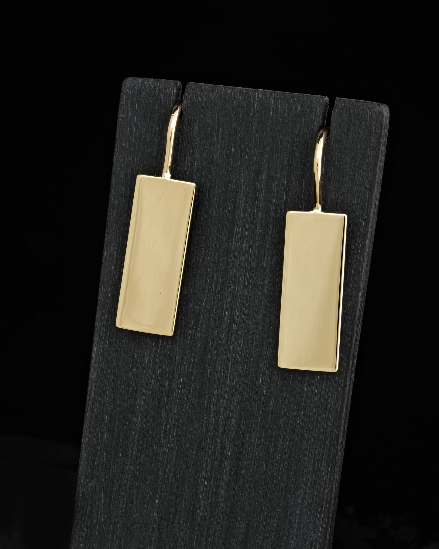 Gold Rectangular Drop Earrings