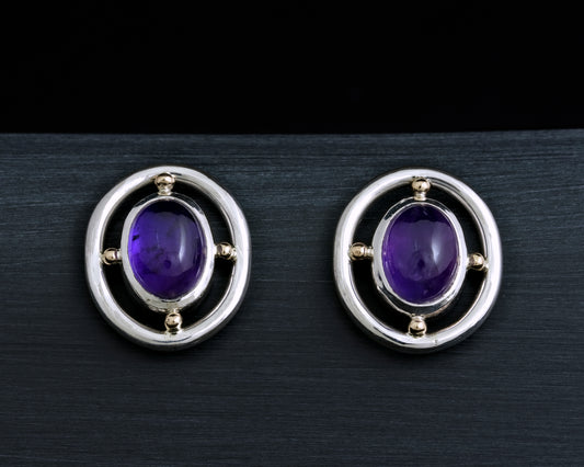 Amethyst Ear Studs