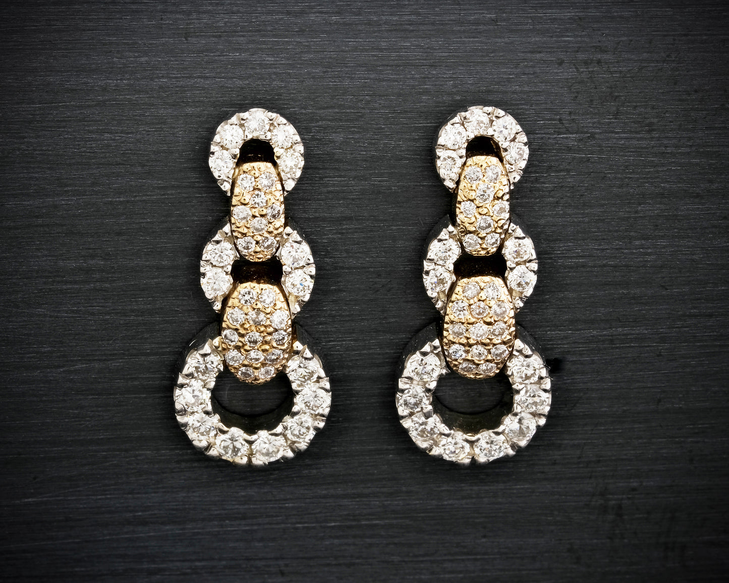 9ct Gold & Lab Grown Diamond Articulated Earrings