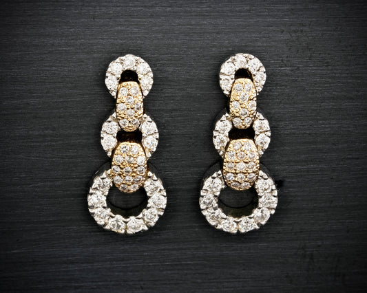 9ct Gold & Lab Grown Diamond Articulated Earrings